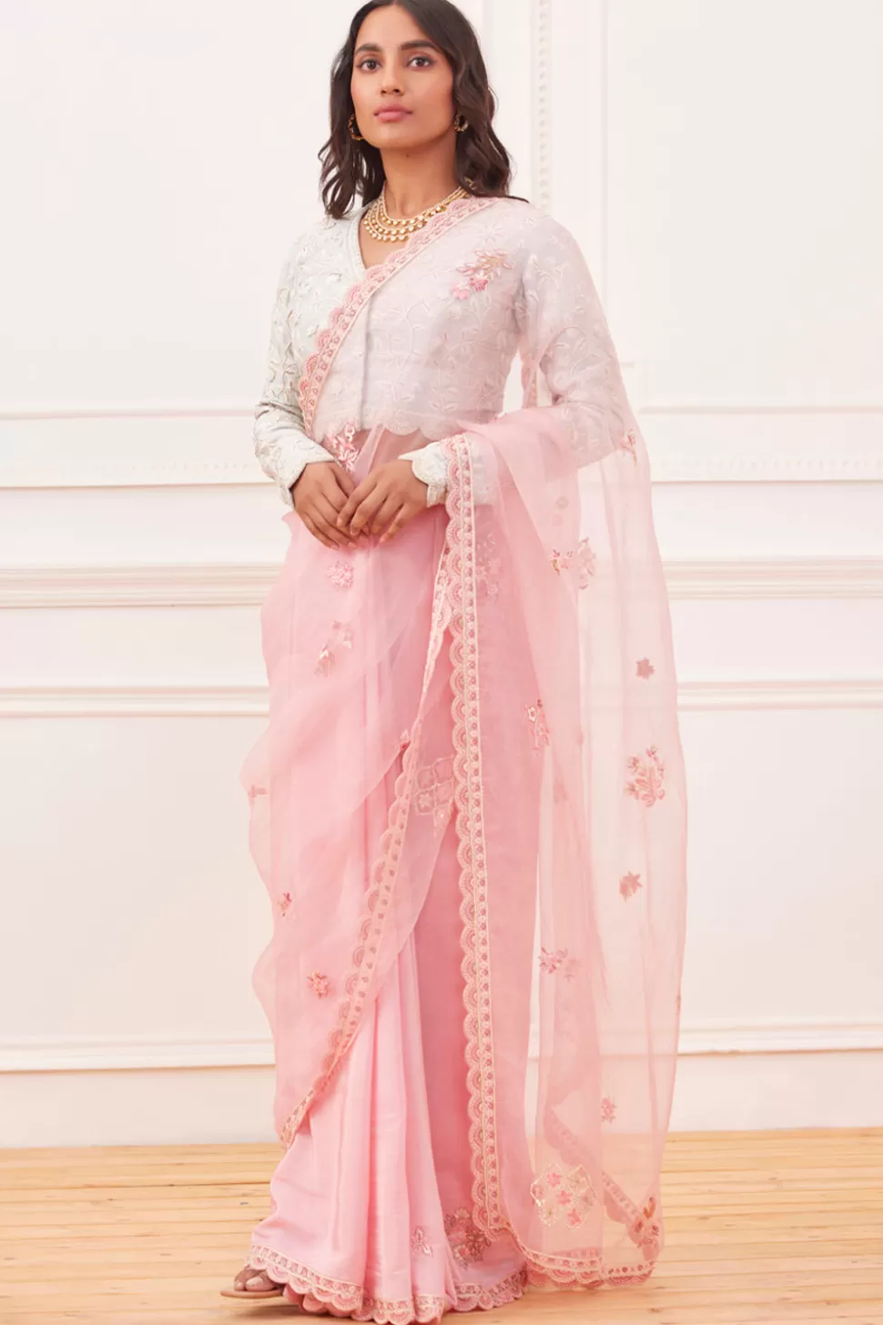 Sarees<Rahul Mishra Bidri Hand Embroidered Saree