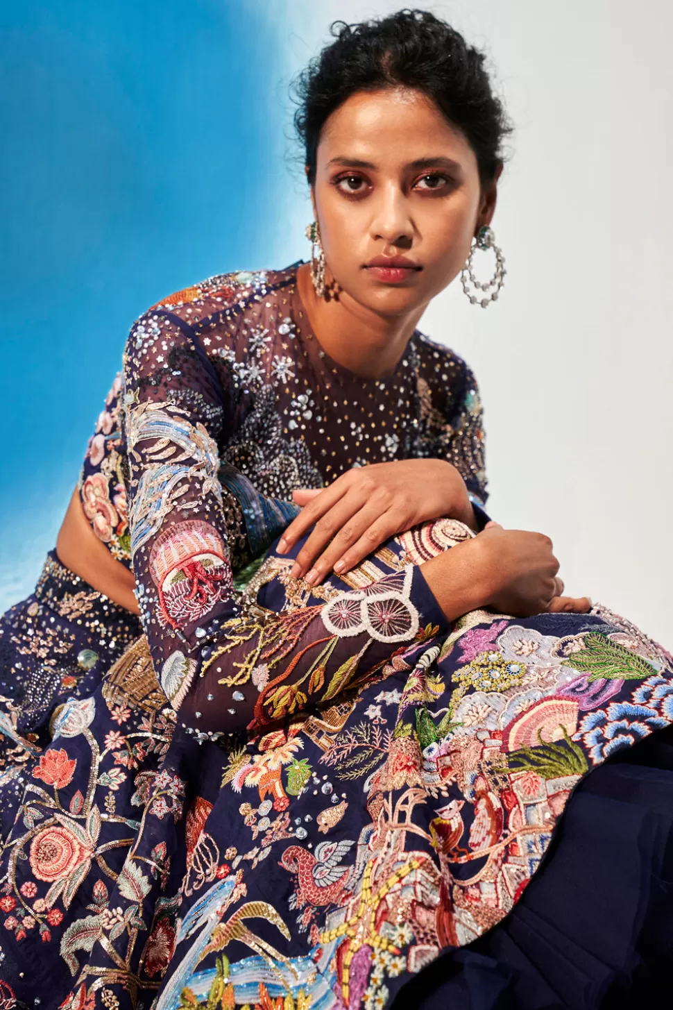 Lehenga Sets<Rahul Mishra Cosmos Hand Embroidered Sequinned Lehenga Set