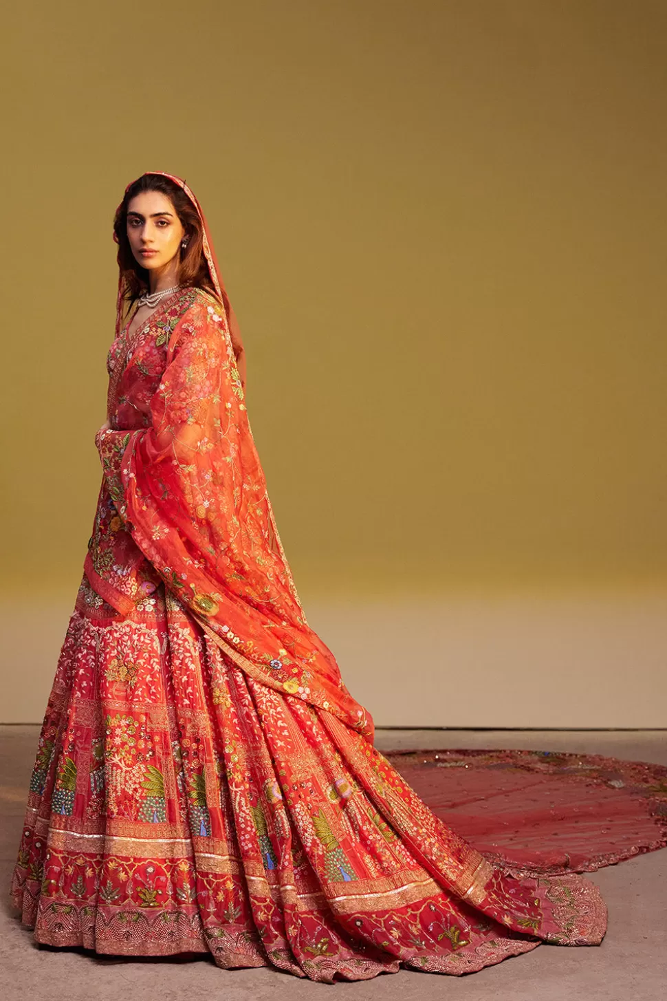 Lehenga Sets<Rahul Mishra Gulistan Hand Embroidered Lehenga Set With Veil