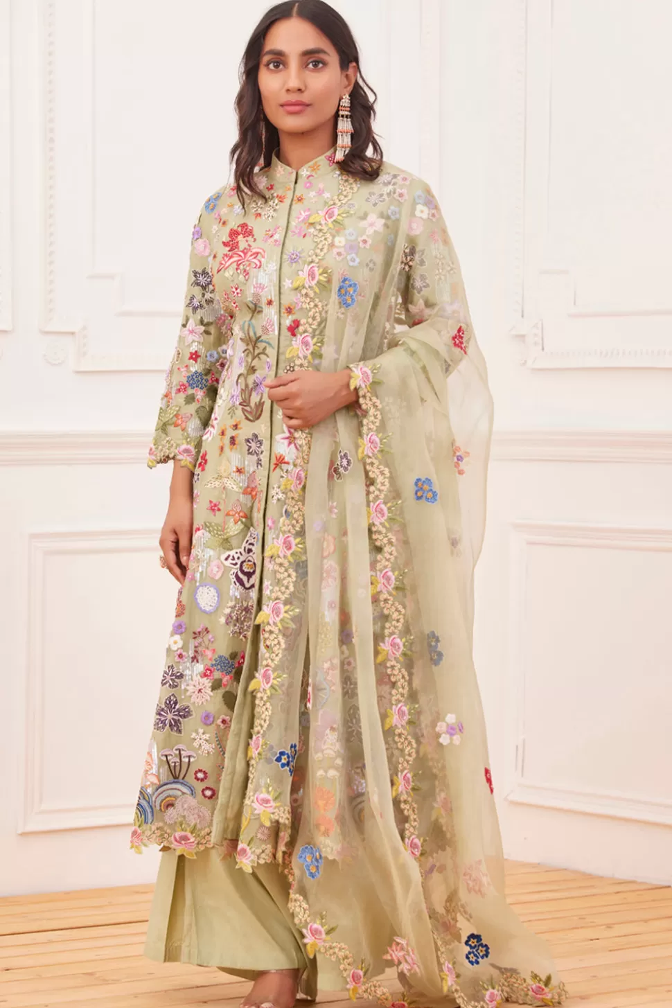 Kurta Sets<Rahul Mishra Haimat Embroidered 8 Kali Kurta Set