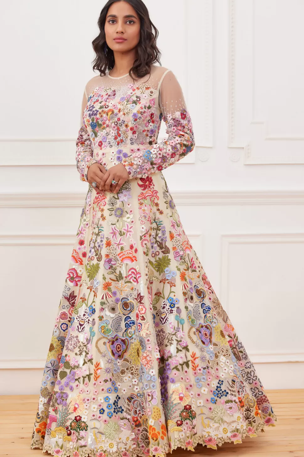 Dresses & Gowns<Rahul Mishra Haimat Hand Embroidered Gown