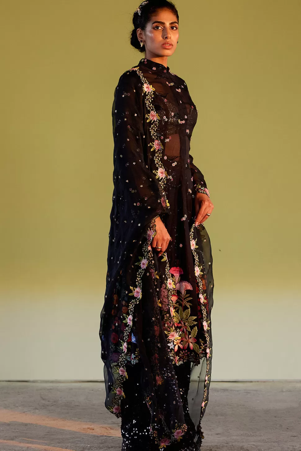 Kurta Sets<Rahul Mishra Hand Embroidered Himachal 8 Kali Kurta Set