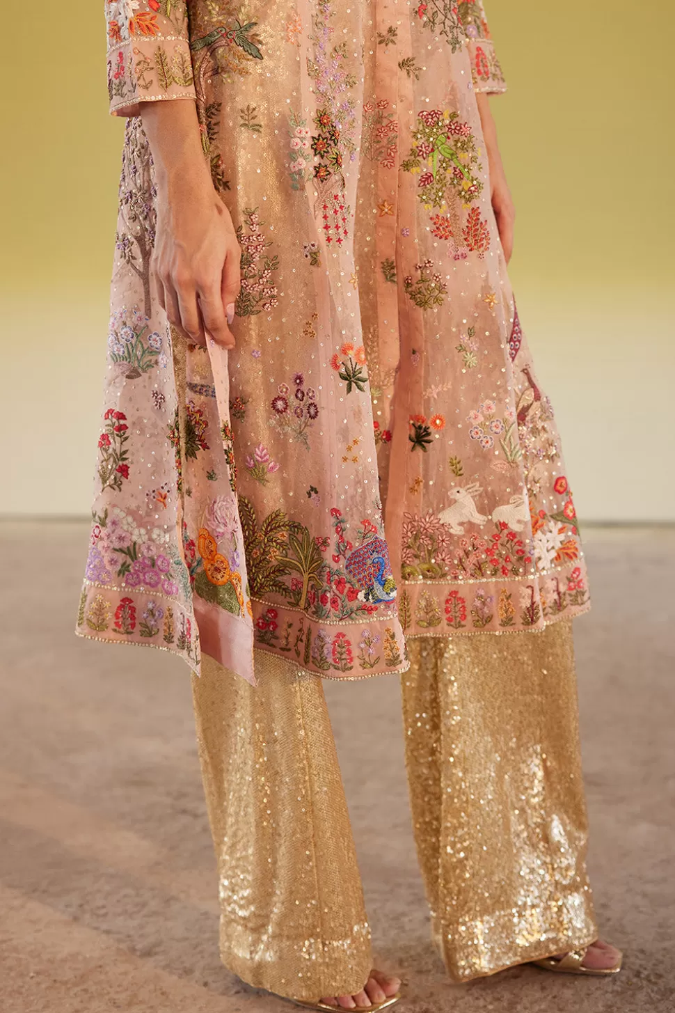 Kurta Sets<Rahul Mishra Hand Embroidered Navbhumi 8 Kali Kurta Set