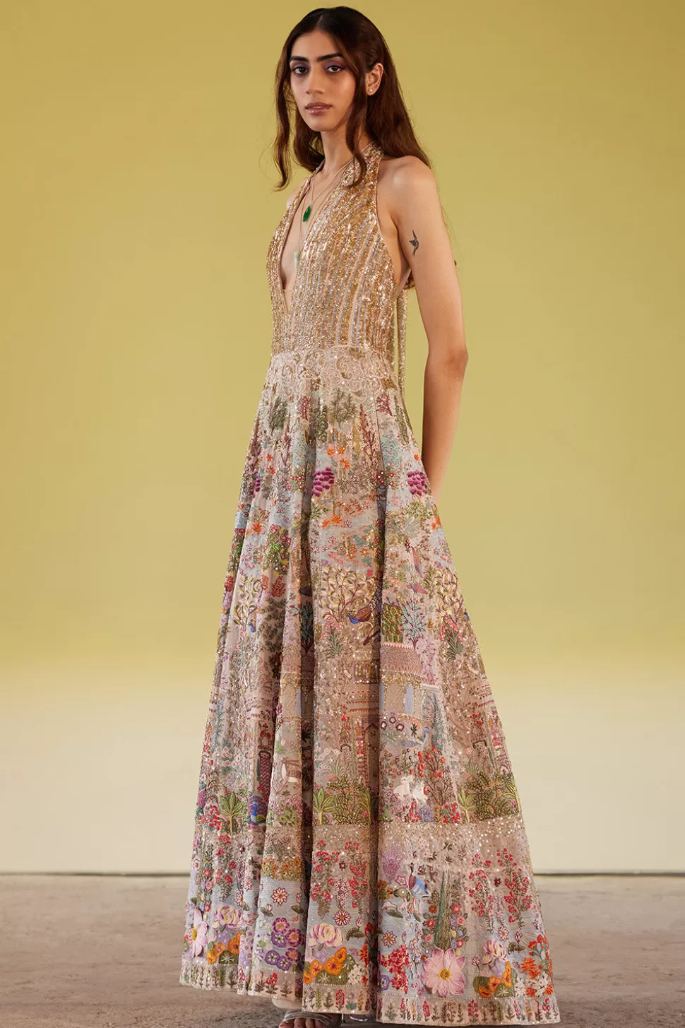 Dresses & Gowns<Rahul Mishra Hand Embroidered Navbhumi Halter Gown