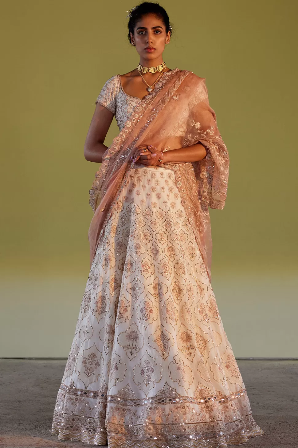 Lehenga Sets<Rahul Mishra Hand Embroidered Noor Lehenga Set