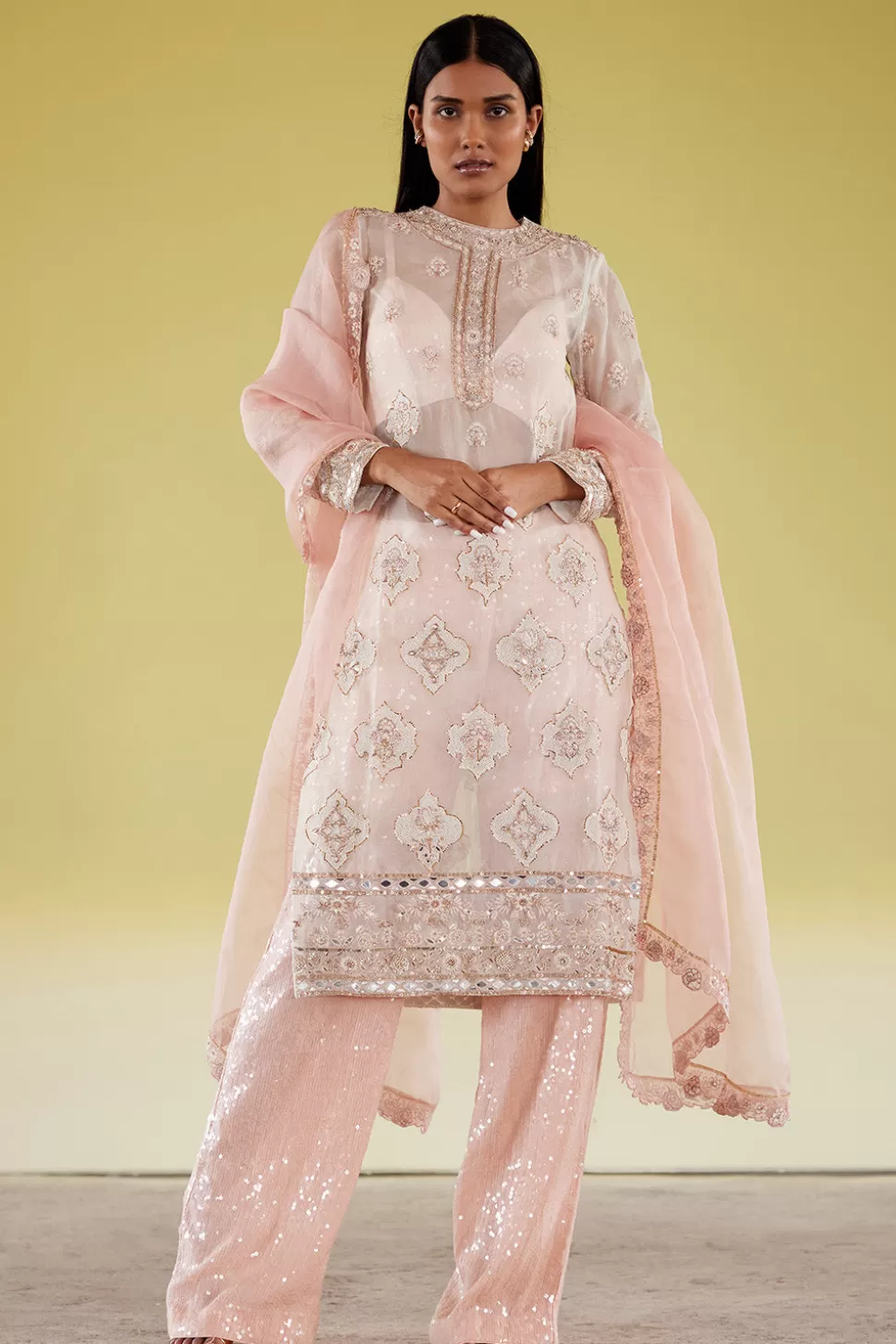 Kurta Sets<Rahul Mishra Hand Embroidered Noor Straight Kurta Set