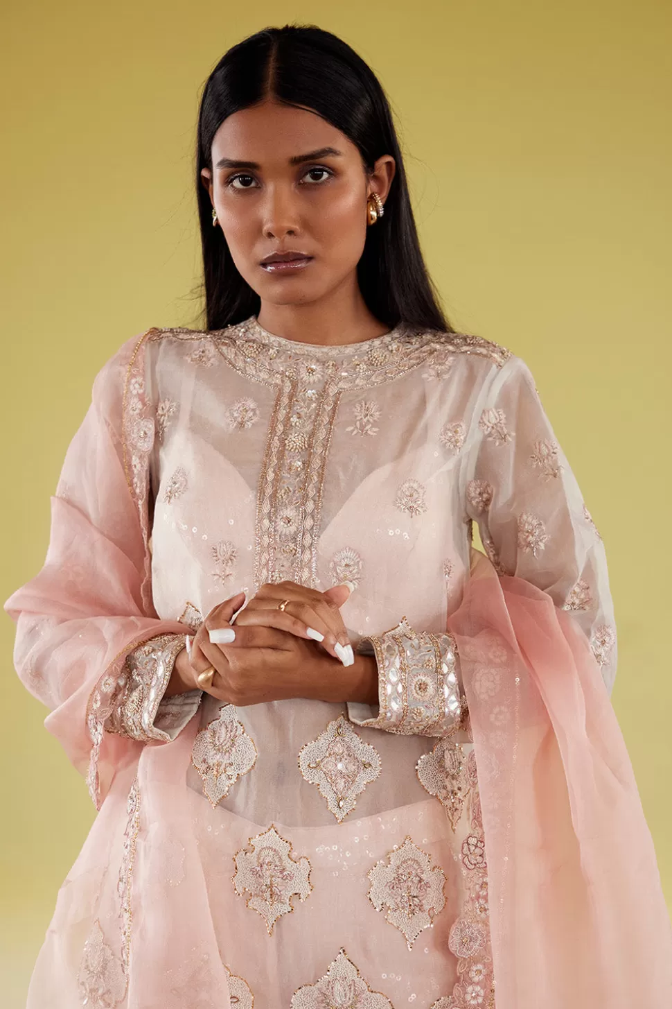 Kurta Sets<Rahul Mishra Hand Embroidered Noor Straight Kurta Set