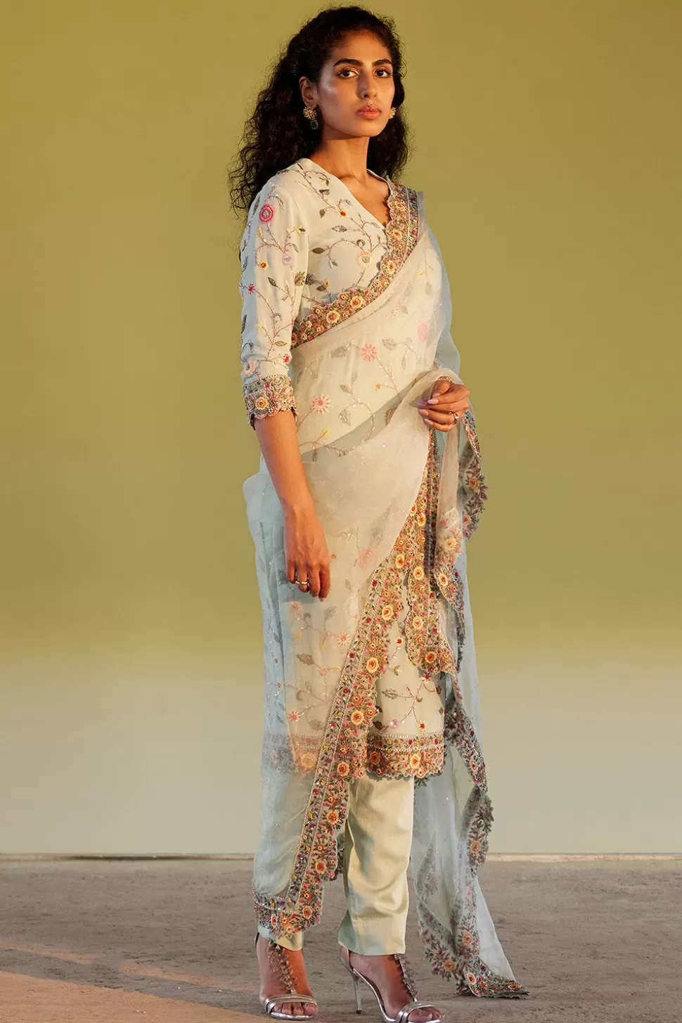 Kurta Sets<Rahul Mishra Hand Embroidered Parizaad Straight Kurta Set