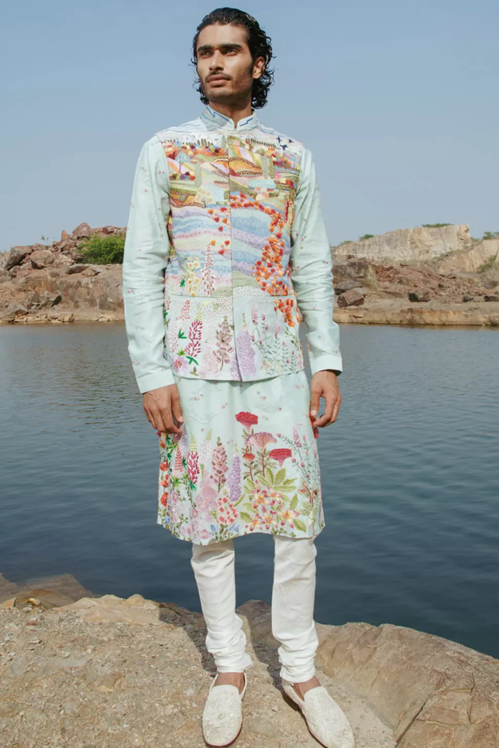 Bundis<Rahul Mishra Himachal Hand Embroidered Bandi