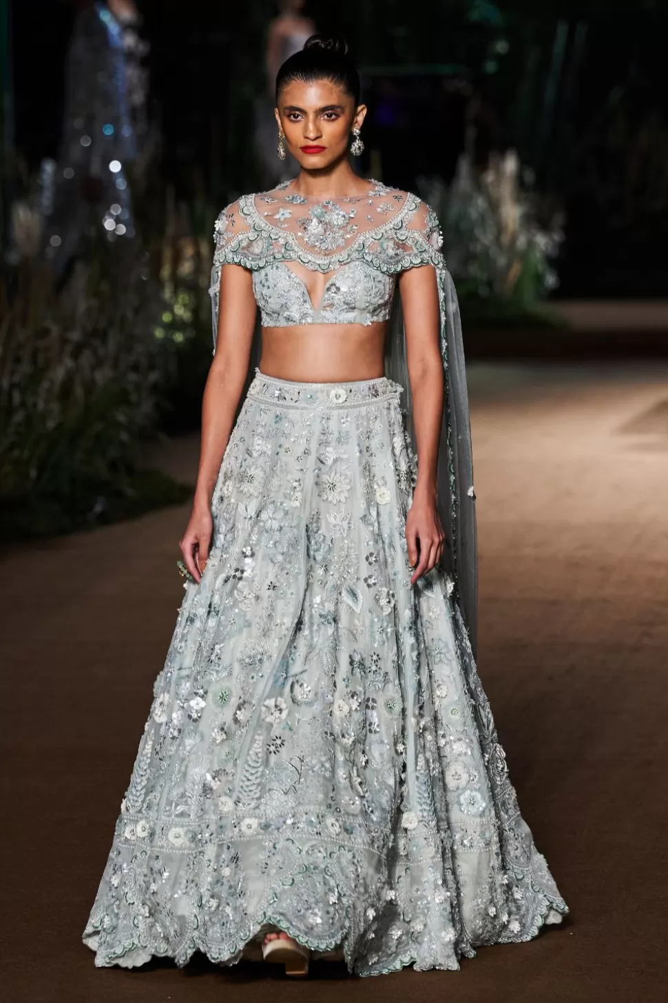 Lehenga Sets<Rahul Mishra Khwabida Mint Lehenga Set