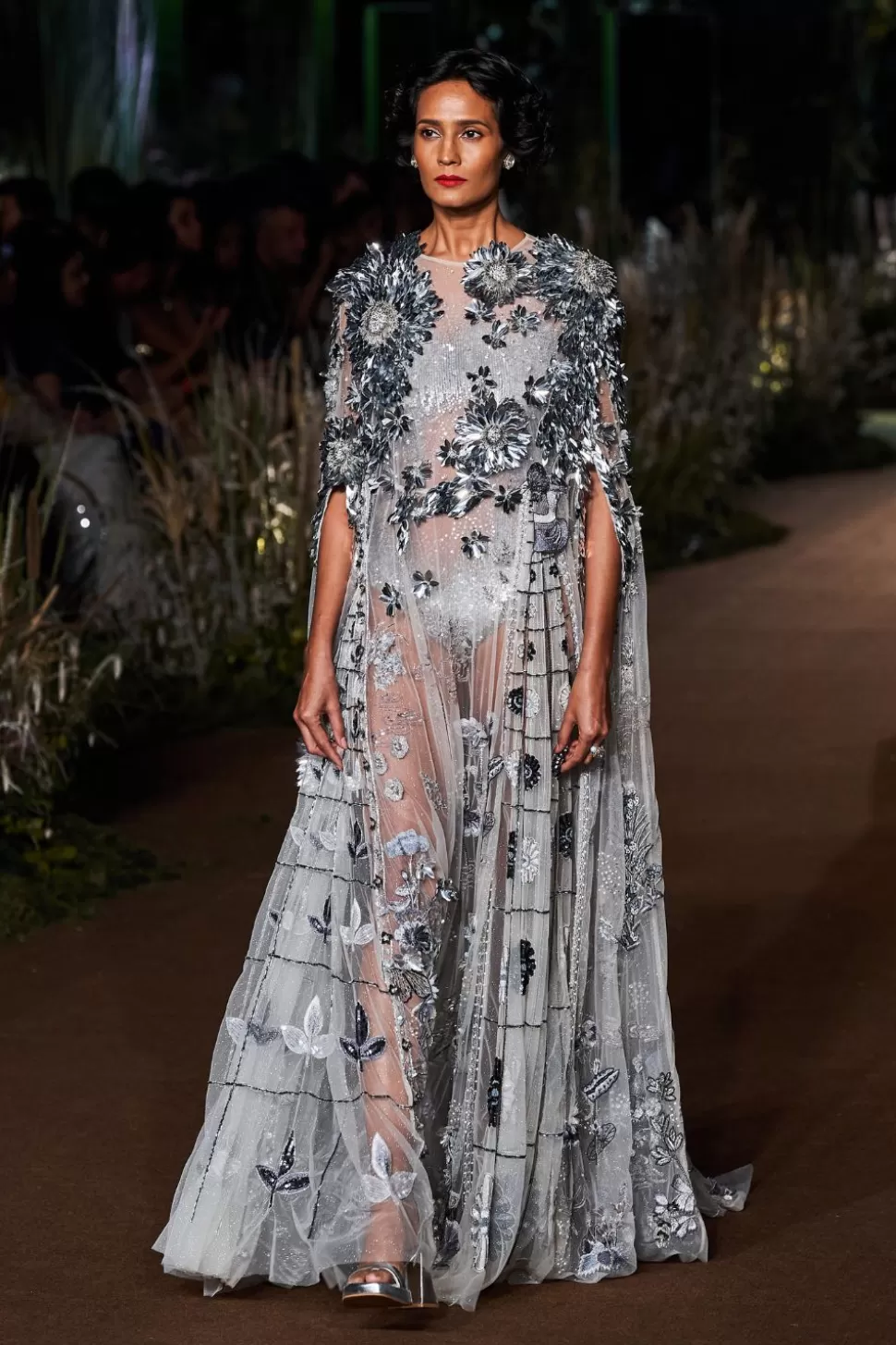 Dresses & Gowns<Rahul Mishra La Lune Sheer Cape Gown Set