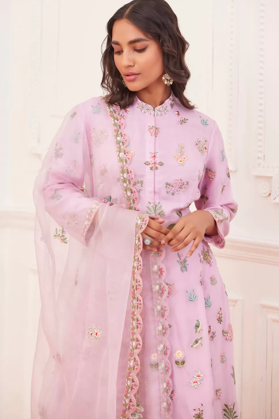 Kurta Sets<Rahul Mishra Meena Jharokha Embroidered 8 Kali Kurta Set