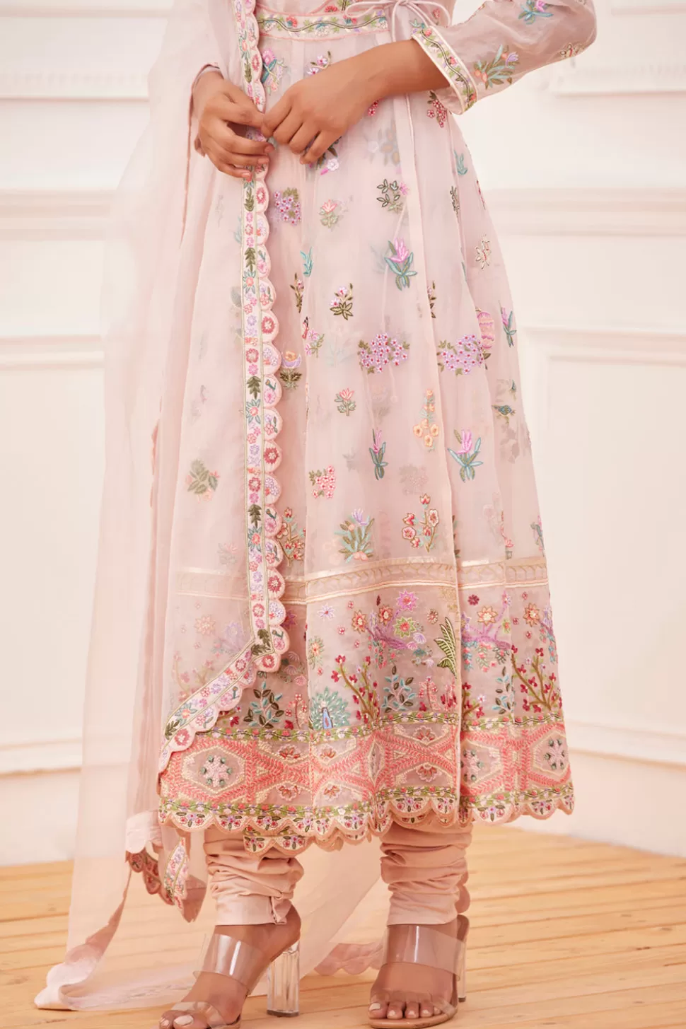 Kurta Sets<Rahul Mishra Meena Jharokha Embroidered Angrakha Set