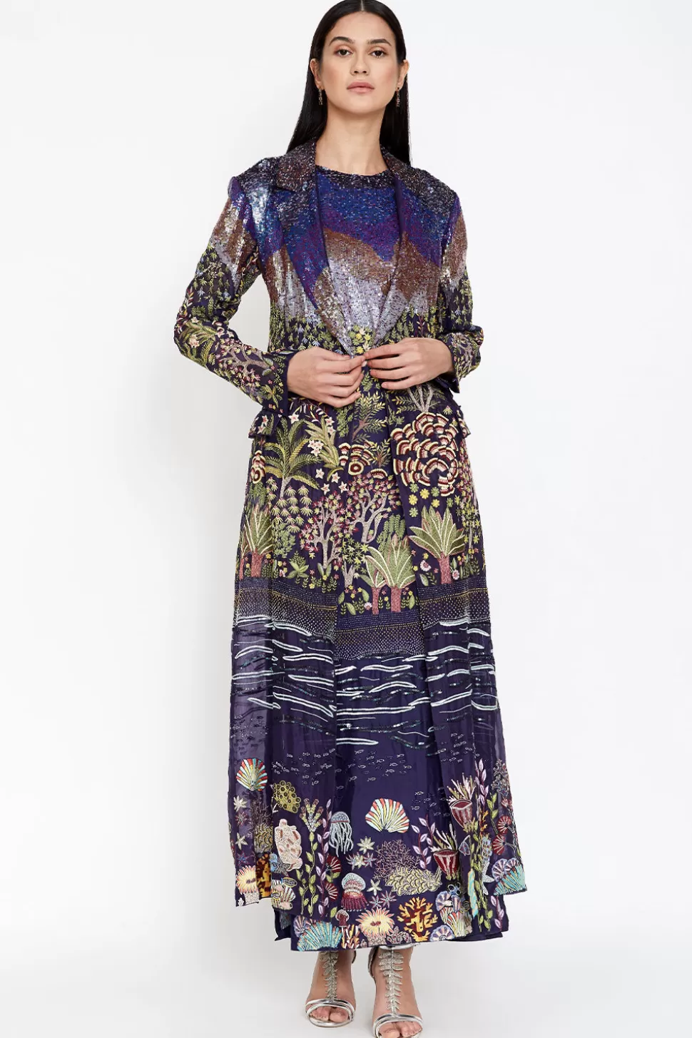 Jacket & Jacket Sets<Rahul Mishra Starry Night Sky Soneva Hand-Embroidered Sequinned Jacket