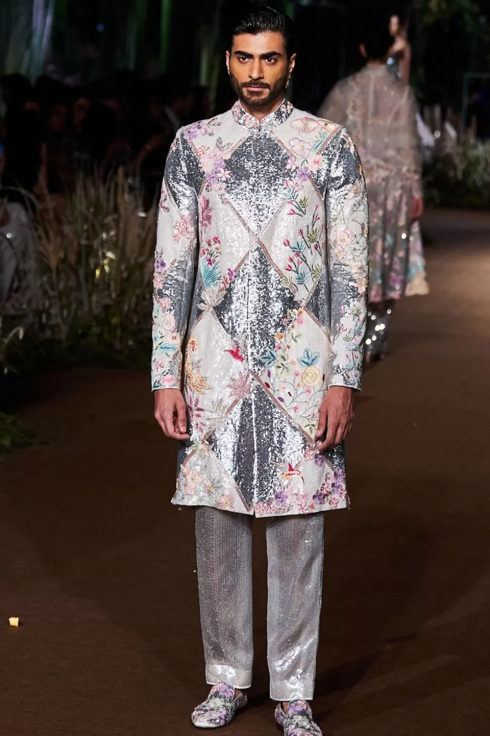 Bandhgalas & Sherwanis<Rahul Mishra Sunderbans Moonshine Lattice Sherwani Set