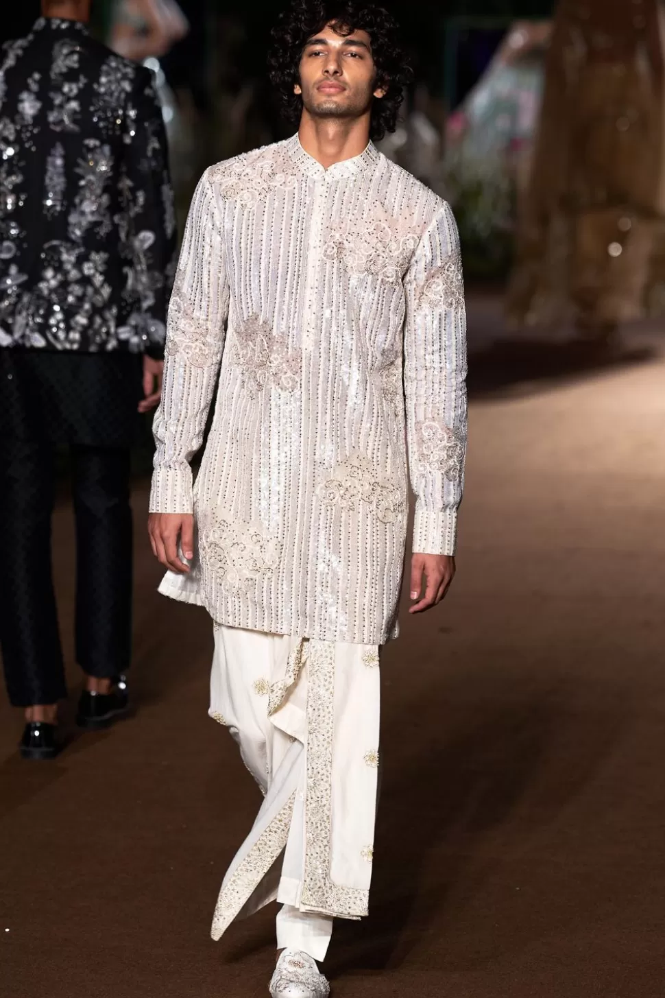 Kurta Sets<Rahul Mishra Tonal Cumulus Cloud Kurta Set