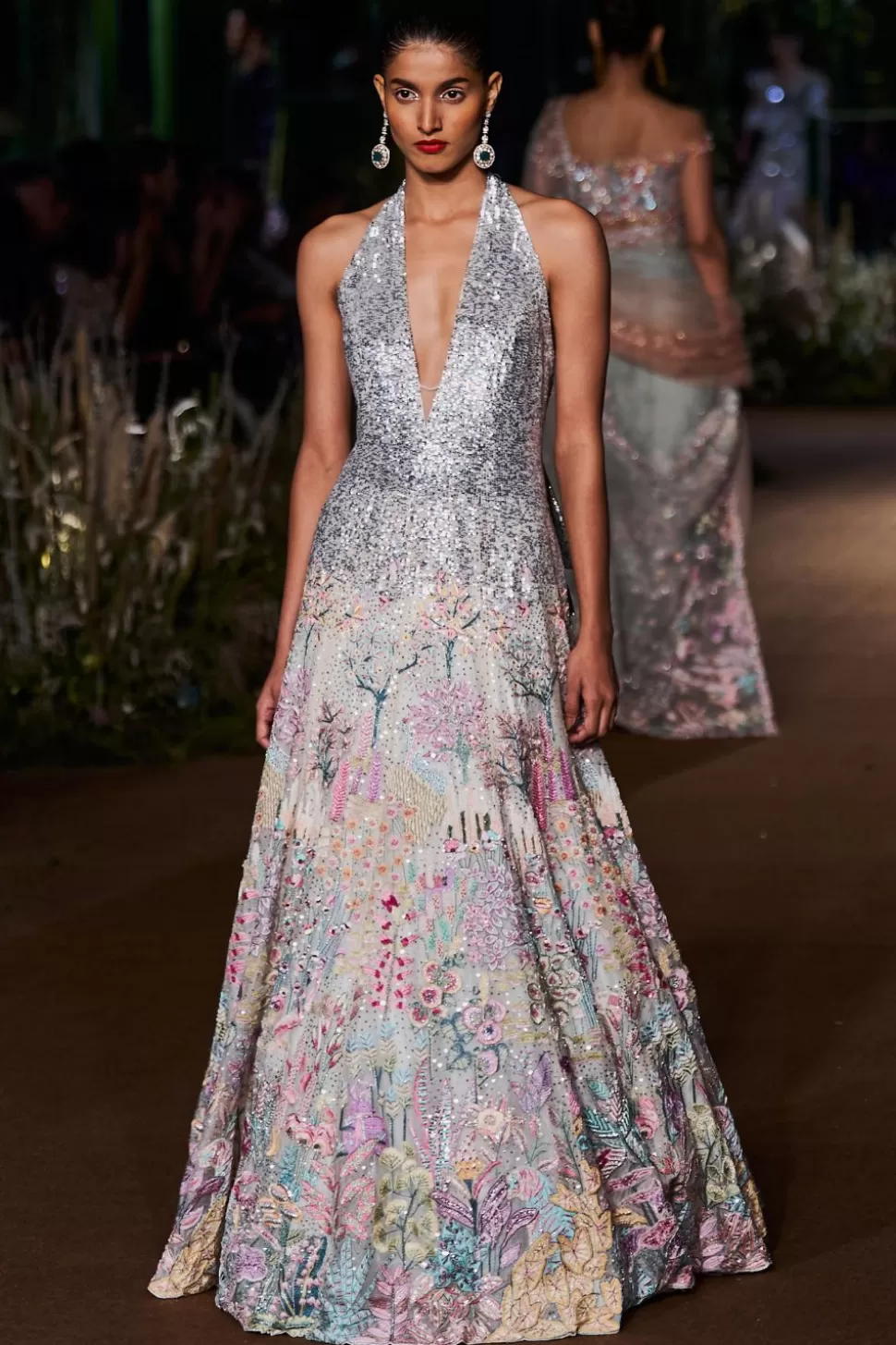 Dresses & Gowns<Rahul Mishra Verdue Pastel Halter Gown