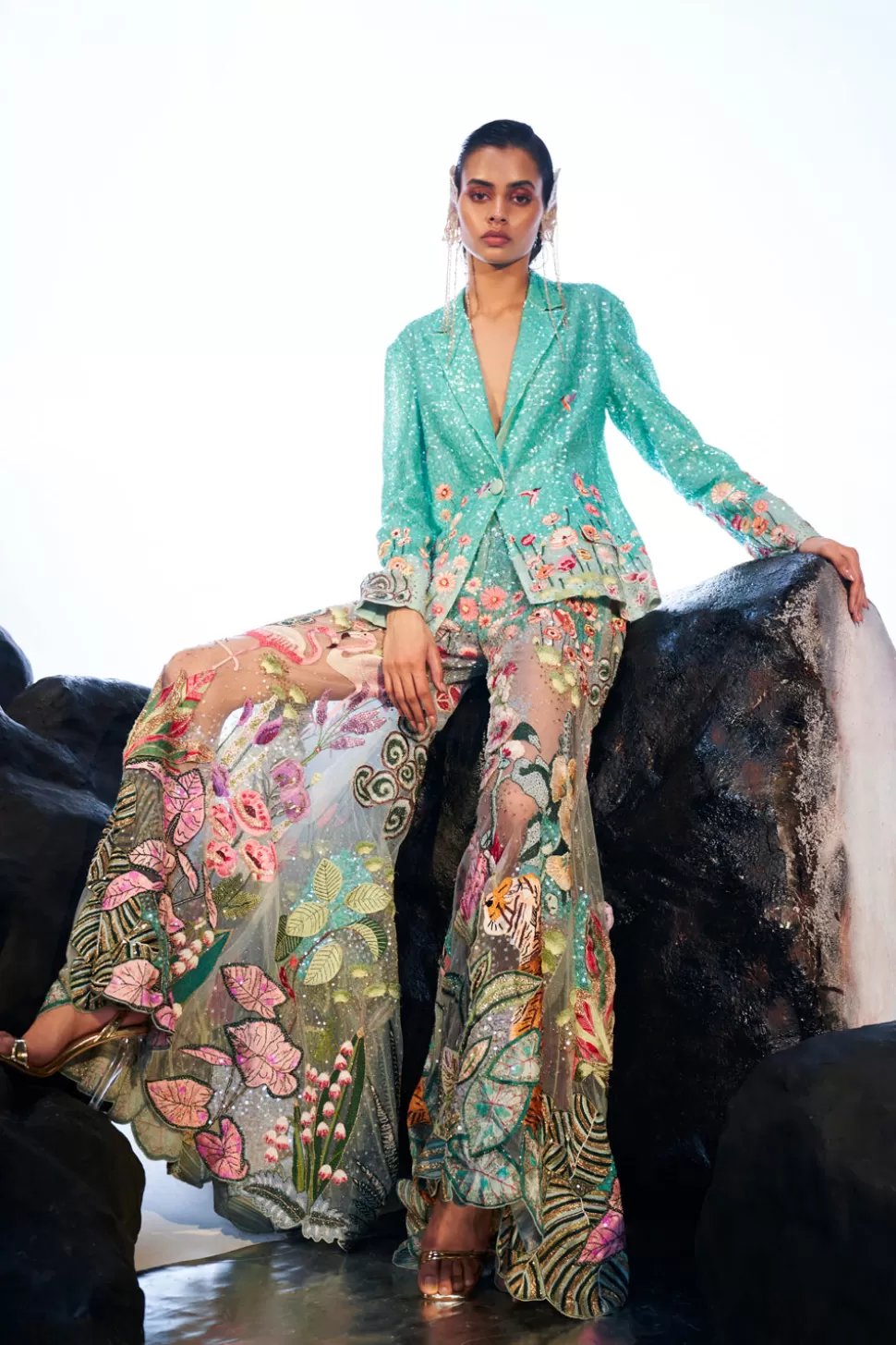 Jacket & Jacket Sets<Rahul Mishra Verdure Hand Embroidered Sequinned Blazer Set