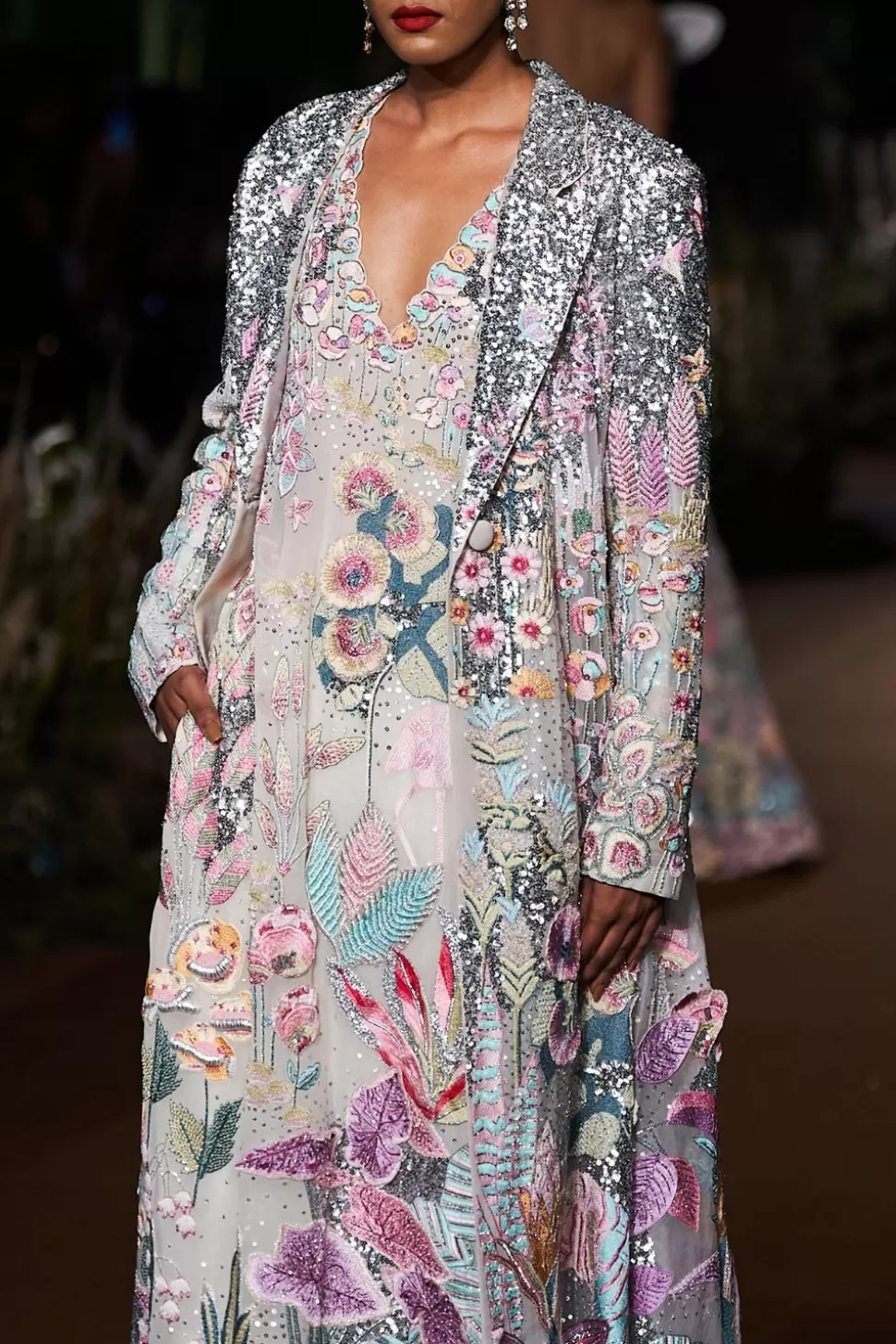 Jacket & Jacket Sets<Rahul Mishra Verdure Pastel Trench Set